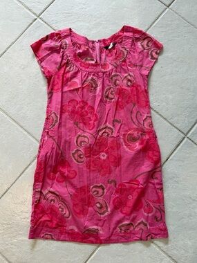 J. Crew Pink Floral Scoop-Neck mini Dress.